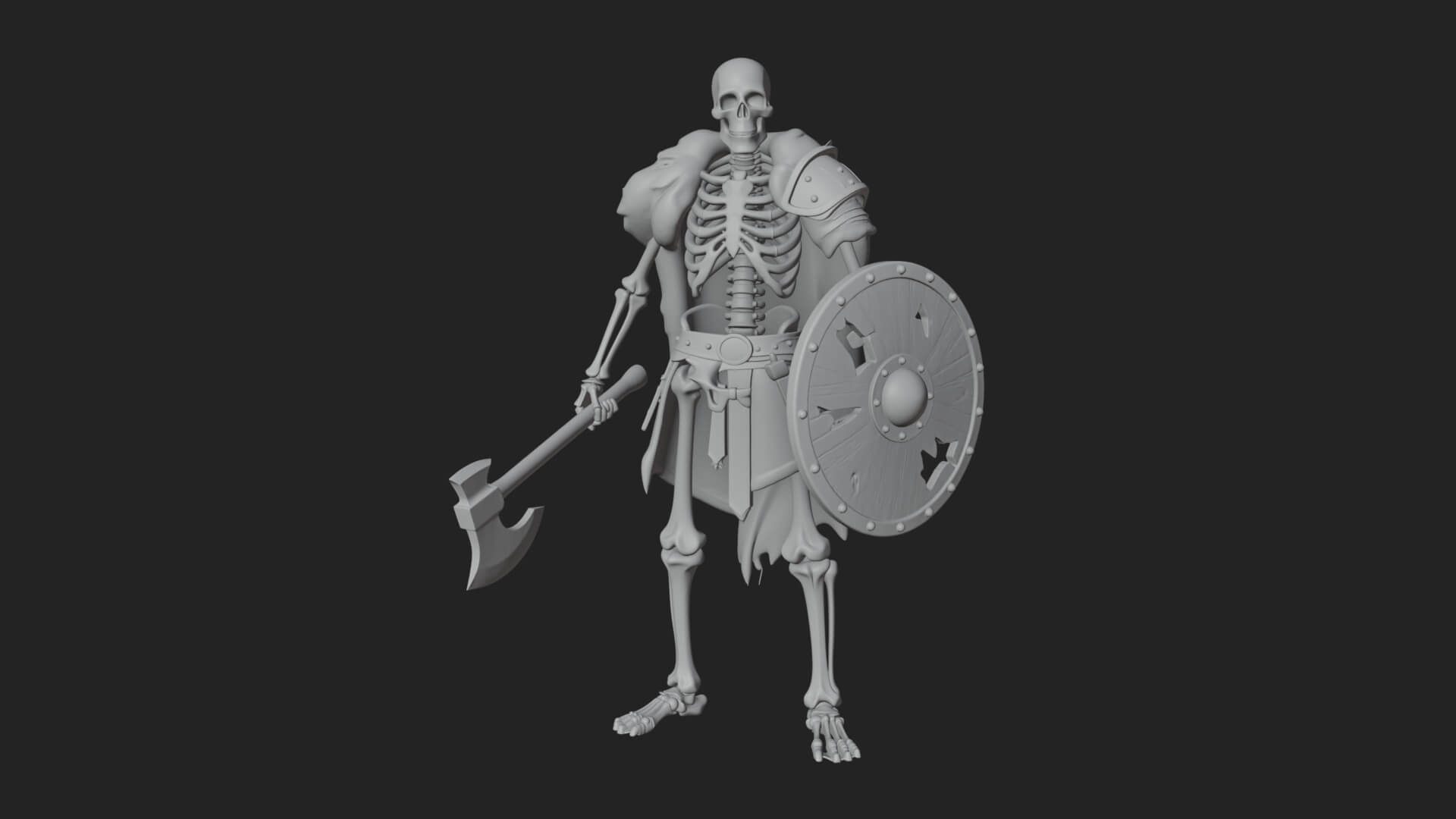 Skeleton Warrior Statue Design 14 3D Print Model 3D Model