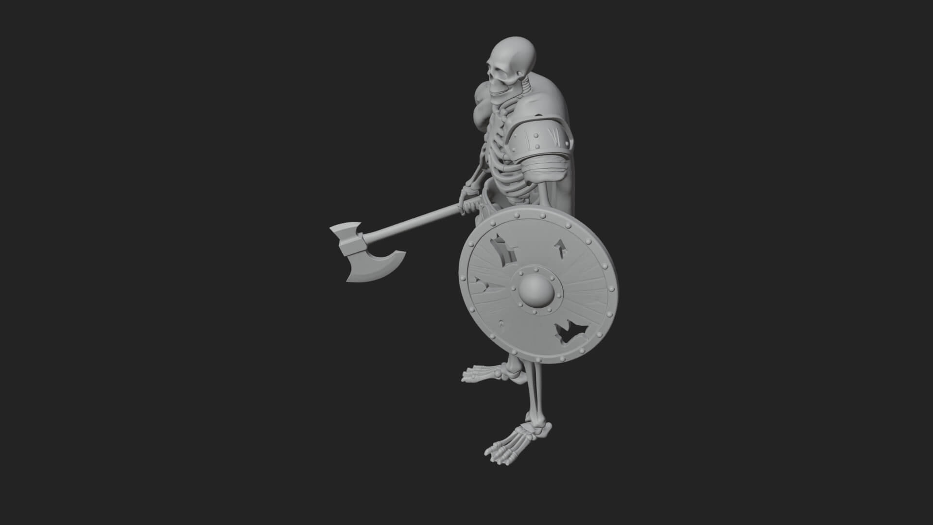 Skeleton Warrior Statue Design 14 3D Print Model 3D Model
