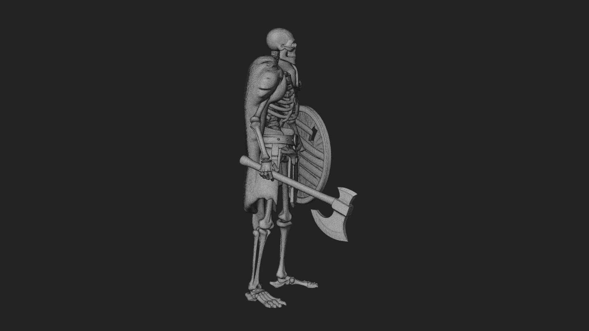 Skeleton Warrior Statue Design 14 3D Print Model 3D Model