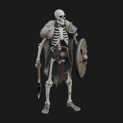 Skeleton Warrior Statue Design 14 3D Print Model