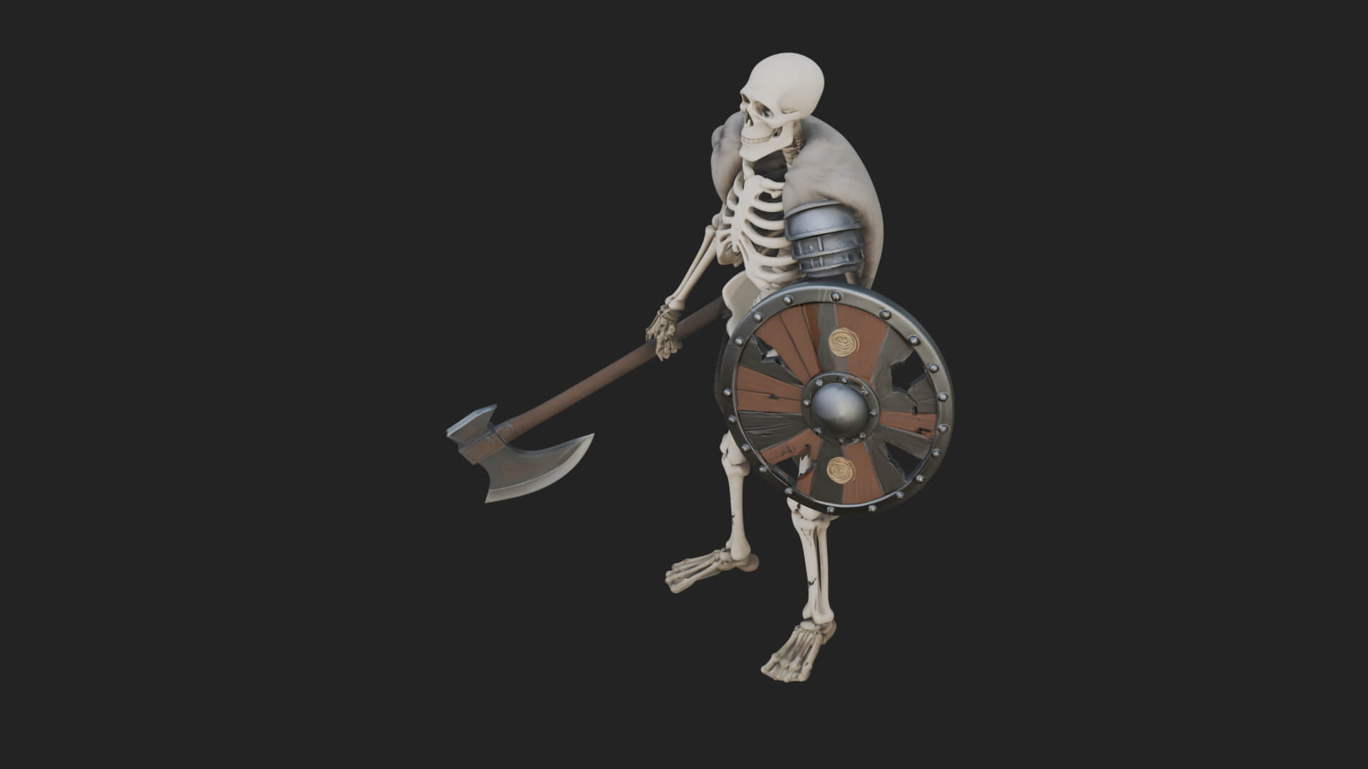 Skeleton Warrior Statue Design 16 3D Print Model 3D Model