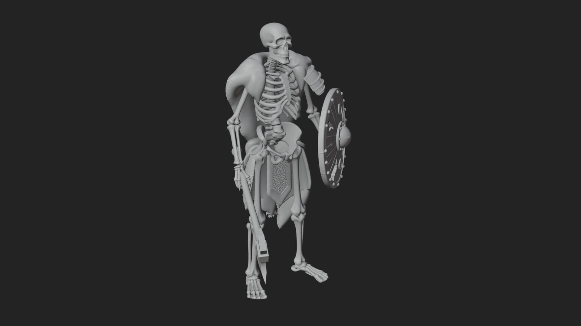 Skeleton Warrior Statue Design 16 3D Print Model 3D Model