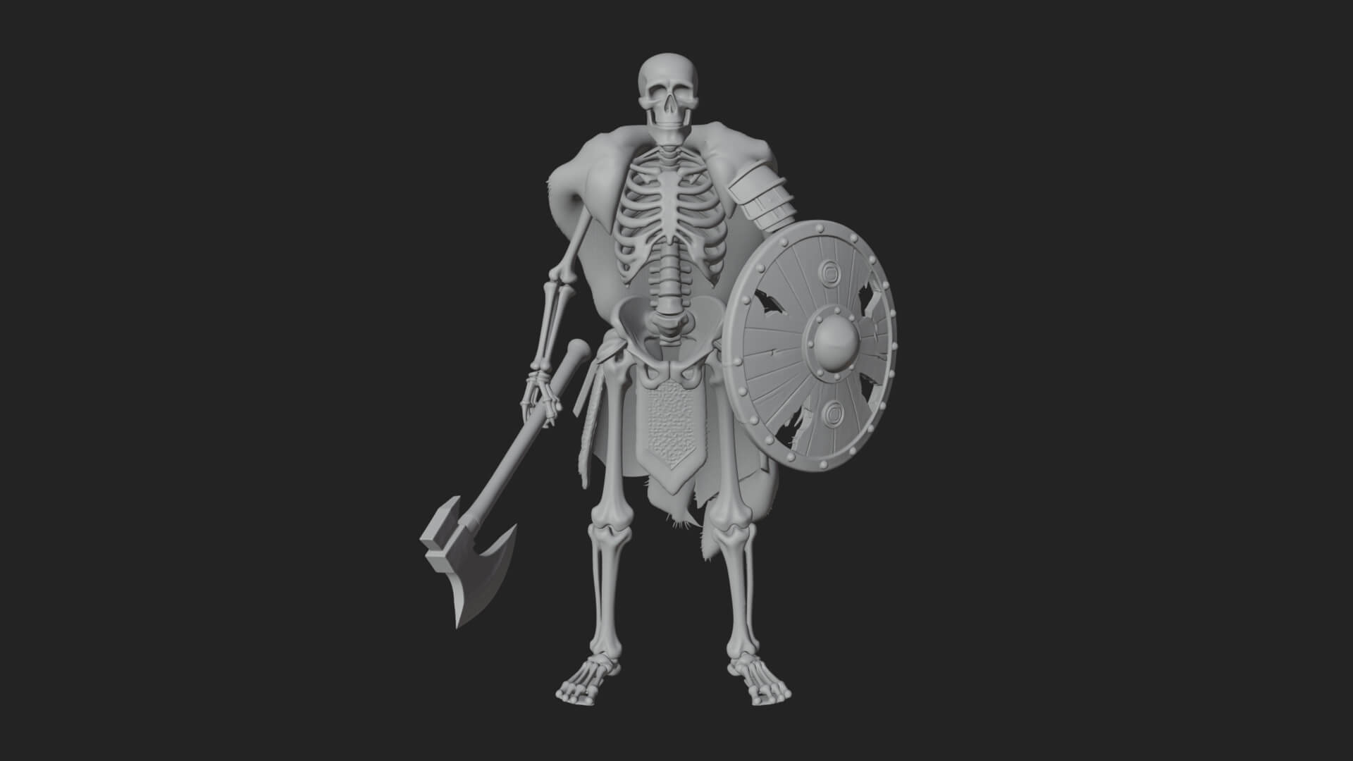 Skeleton Warrior Statue Design 16 3D Print Model 3D Model