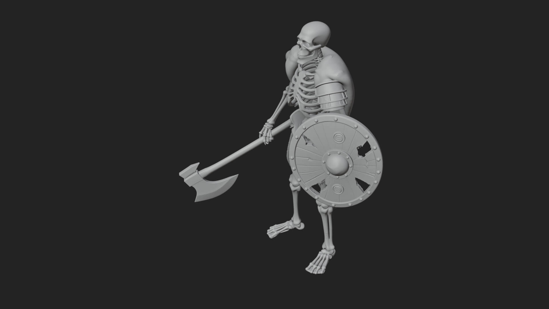 Skeleton Warrior Statue Design 16 3D Print Model 3D Model