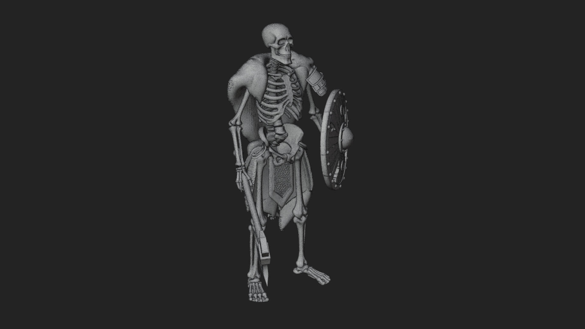 Skeleton Warrior Statue Design 16 3D Print Model 3D Model