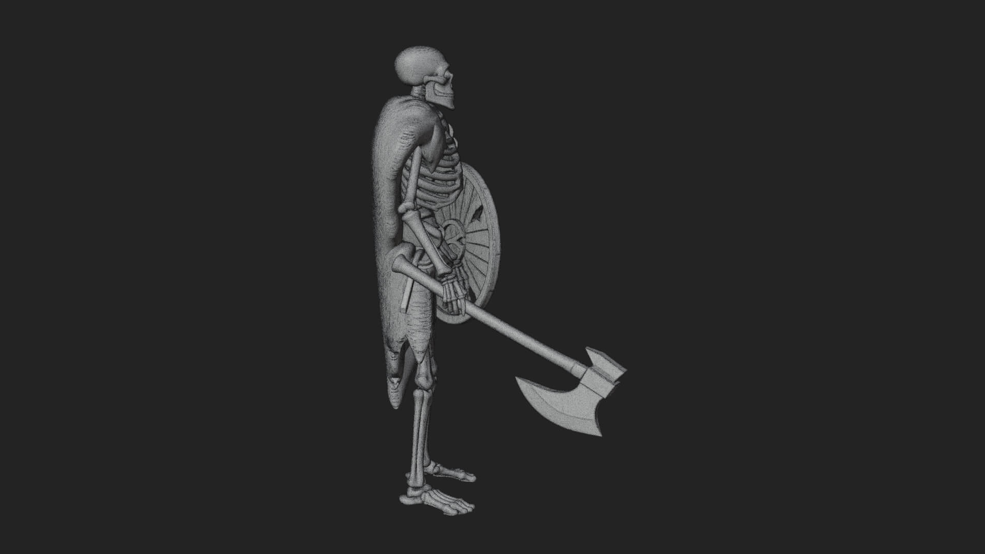 Skeleton Warrior Statue Design 16 3D Print Model 3D Model