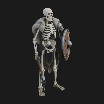 Skeleton Warrior Statue Design 16 3D Print Model