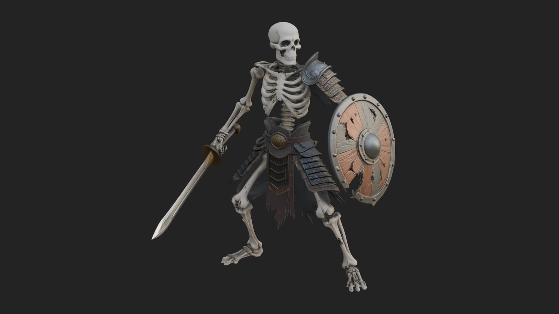 Skeleton Warrior Statue Design 17 3D Print Model 3D Model