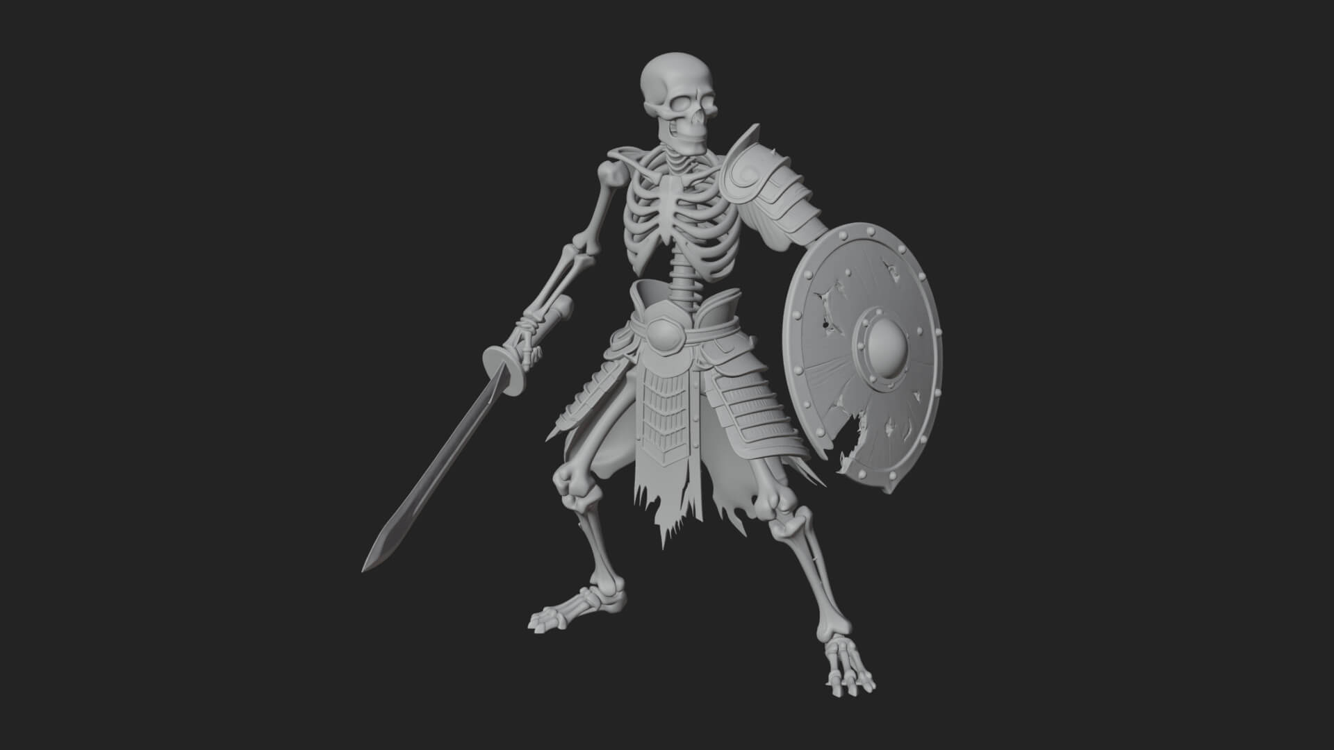 Skeleton Warrior Statue Design 17 3D Print Model 3D Model