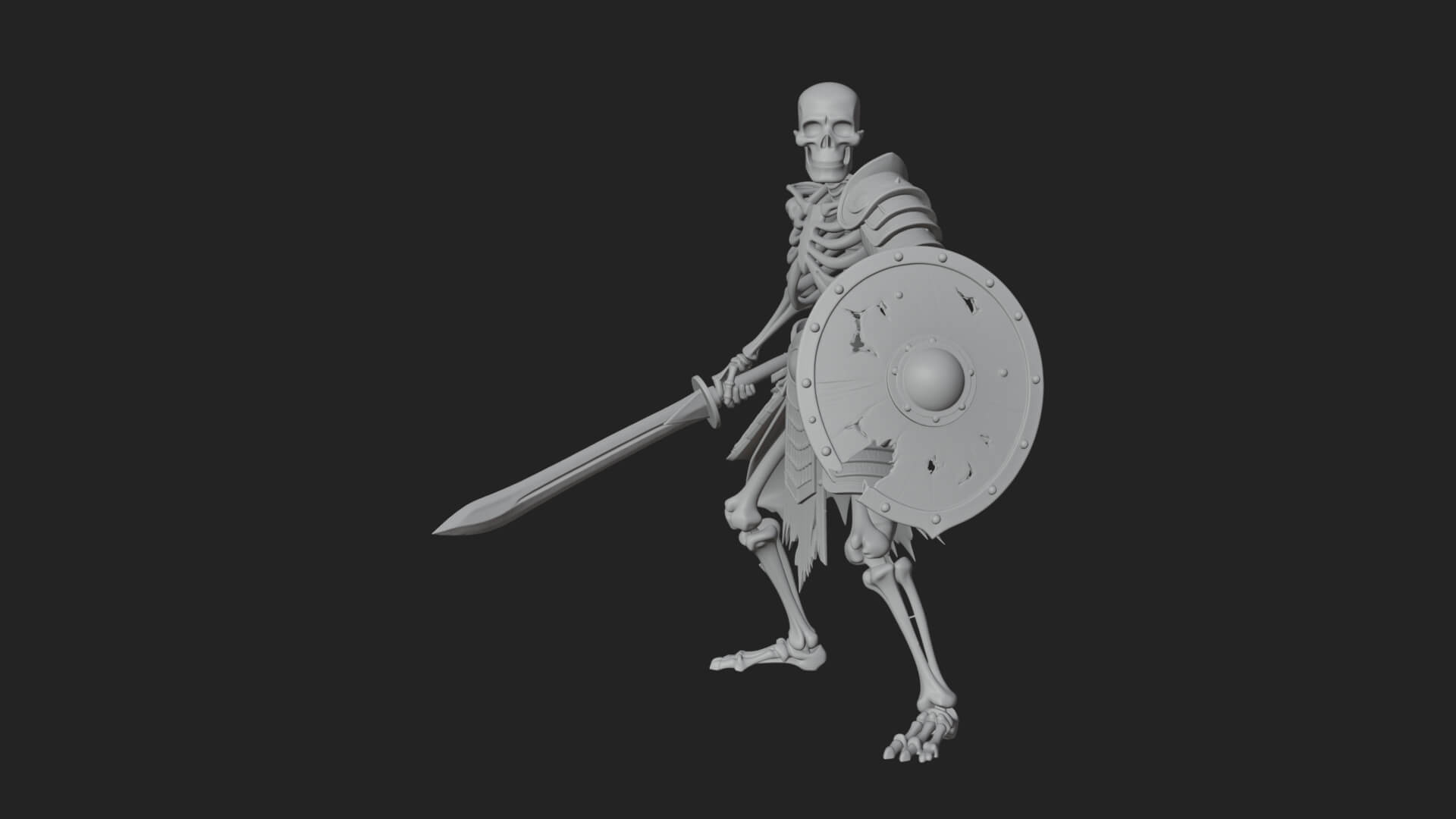 Skeleton Warrior Statue Design 17 3D Print Model 3D Model