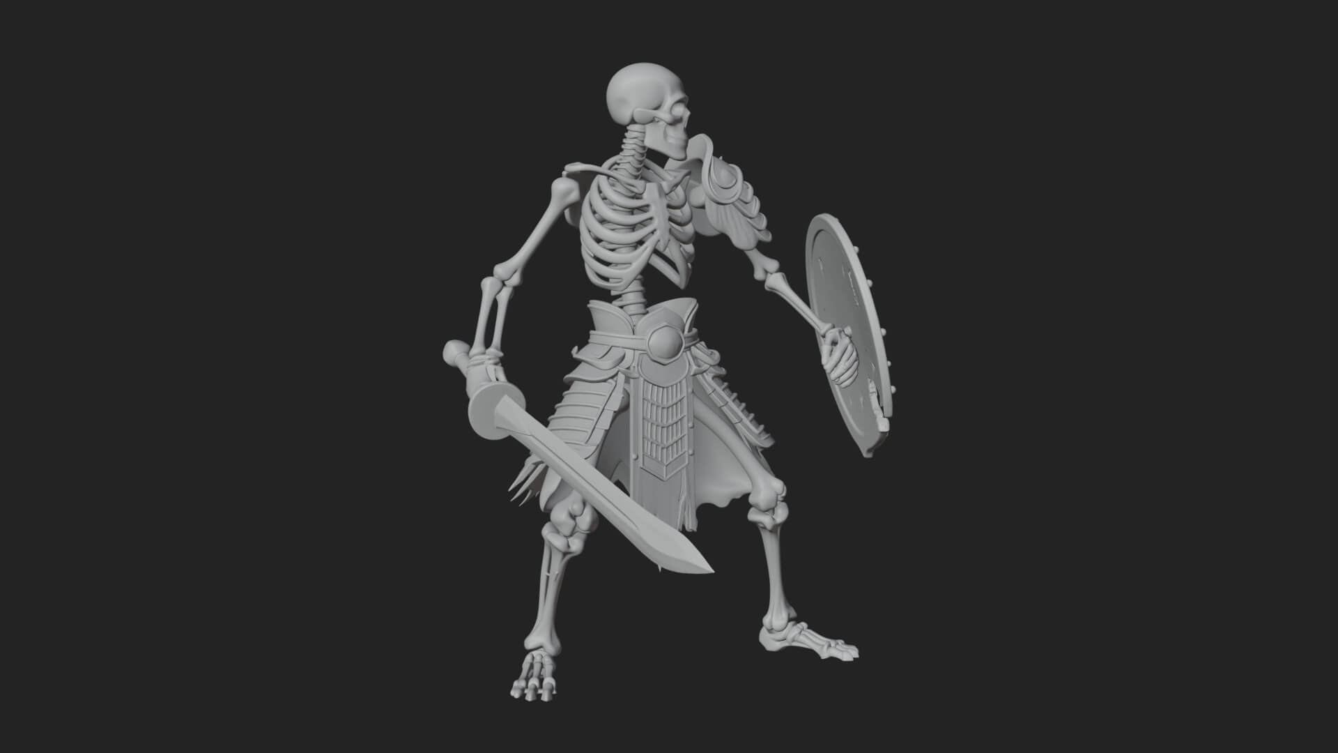 Skeleton Warrior Statue Design 17 3D Print Model 3D Model