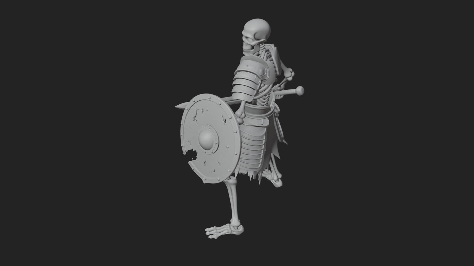Skeleton Warrior Statue Design 17 3D Print Model 3D Model