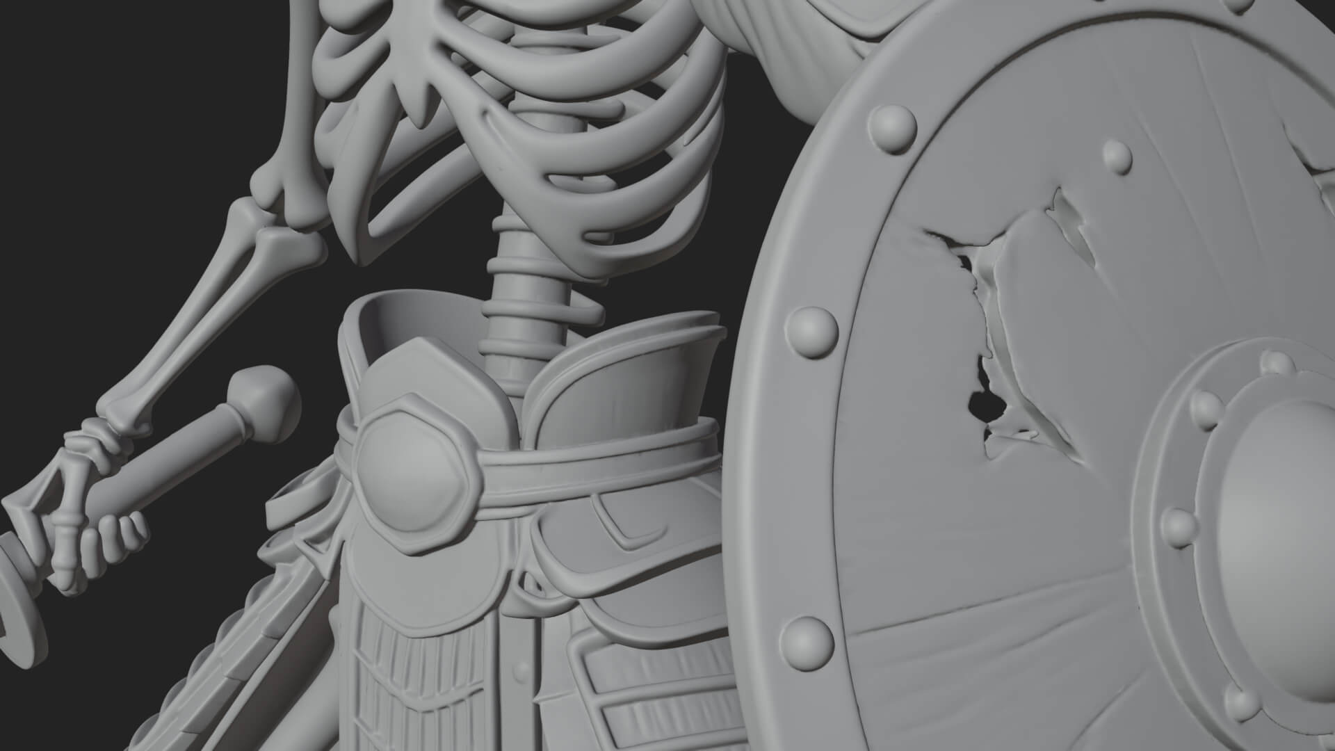Skeleton Warrior Statue Design 17 3D Print Model 3D Model