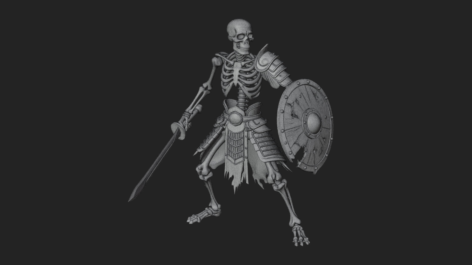 Skeleton Warrior Statue Design 17 3D Print Model 3D Model