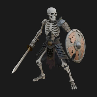 Skeleton Warrior Statue Design 17 3D Print Model