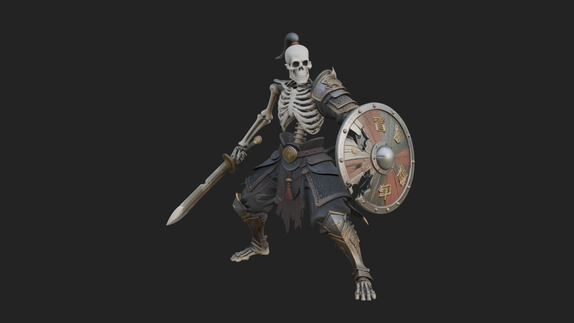 Skeleton Warrior Statue Design 20 3D Print Model 3D Model