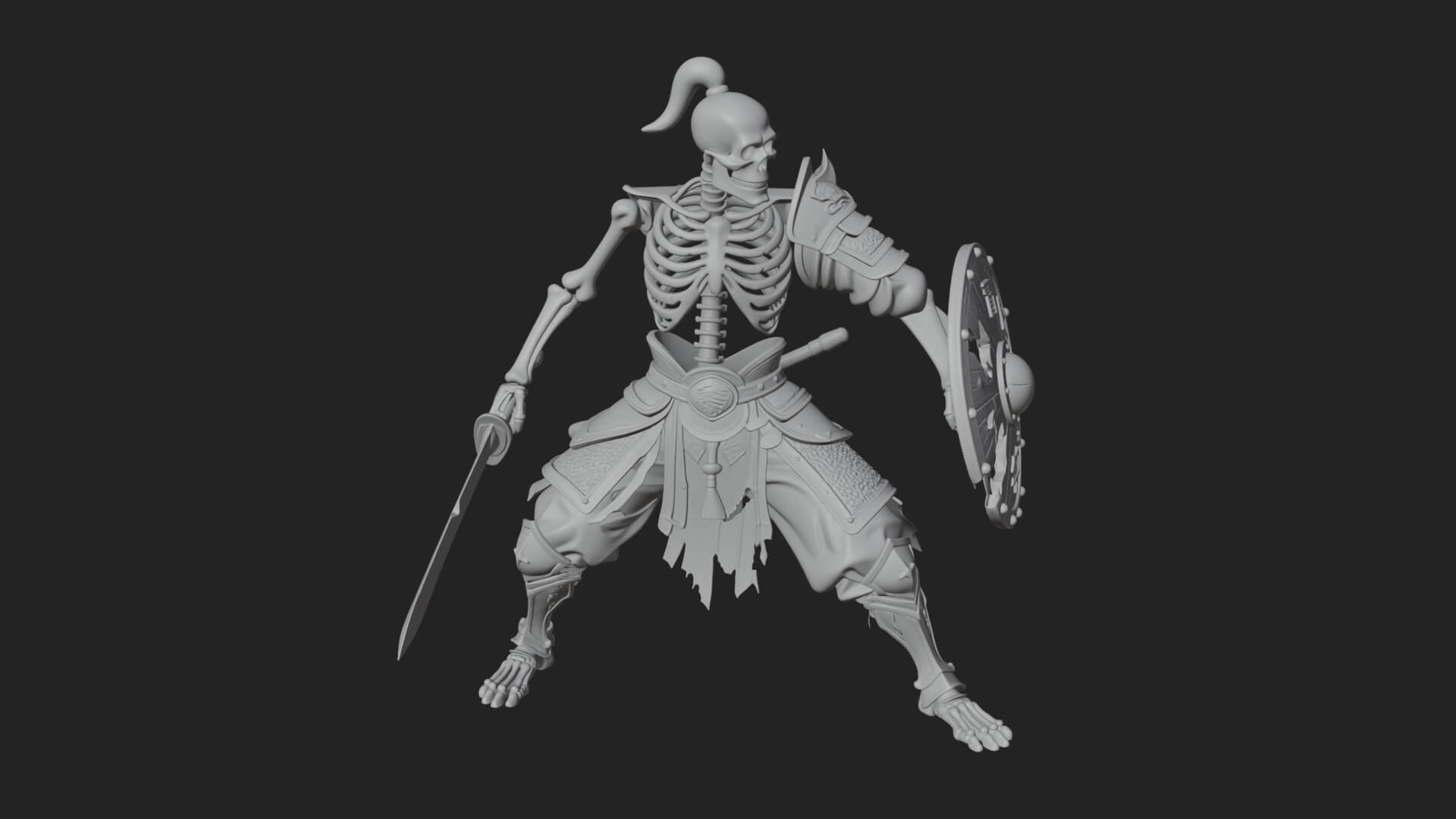 Skeleton Warrior Statue Design 20 3D Print Model 3D Model