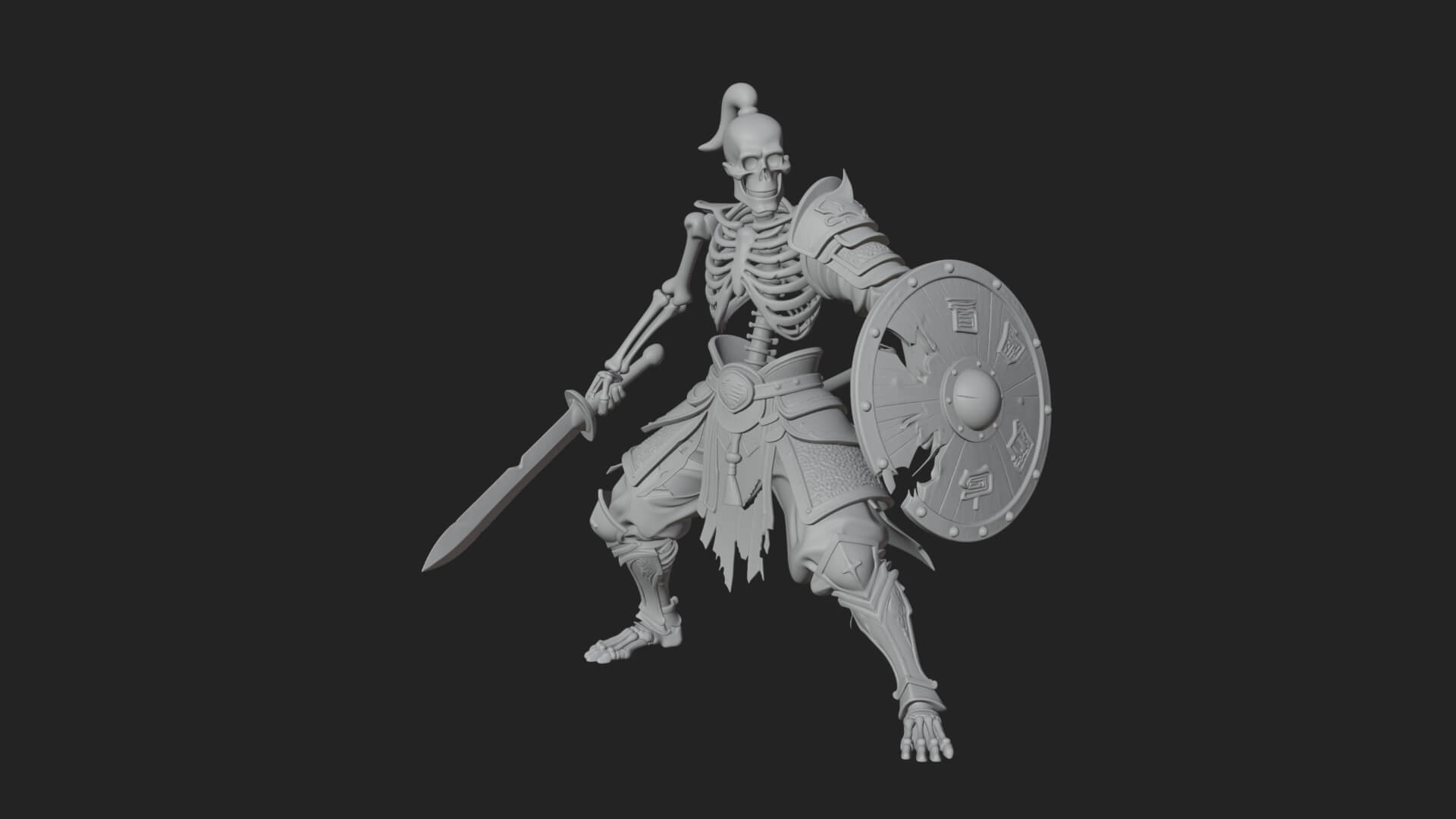 Skeleton Warrior Statue Design 20 3D Print Model 3D Model