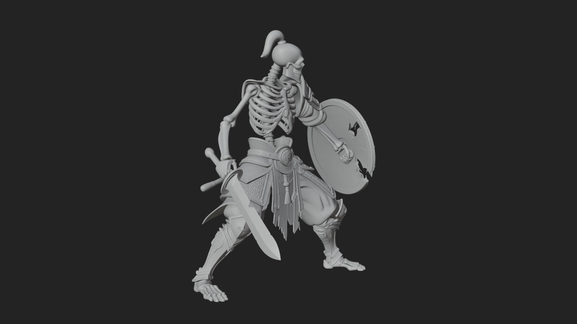 Skeleton Warrior Statue Design 20 3D Print Model 3D Model