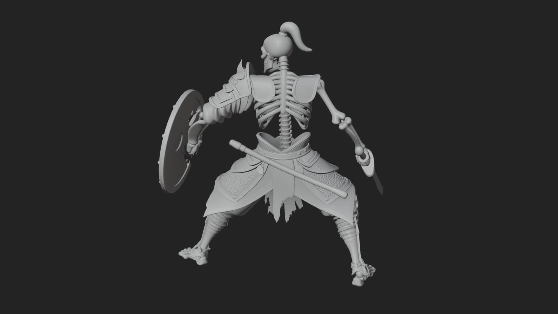 Skeleton Warrior Statue Design 20 3D Print Model 3D Model