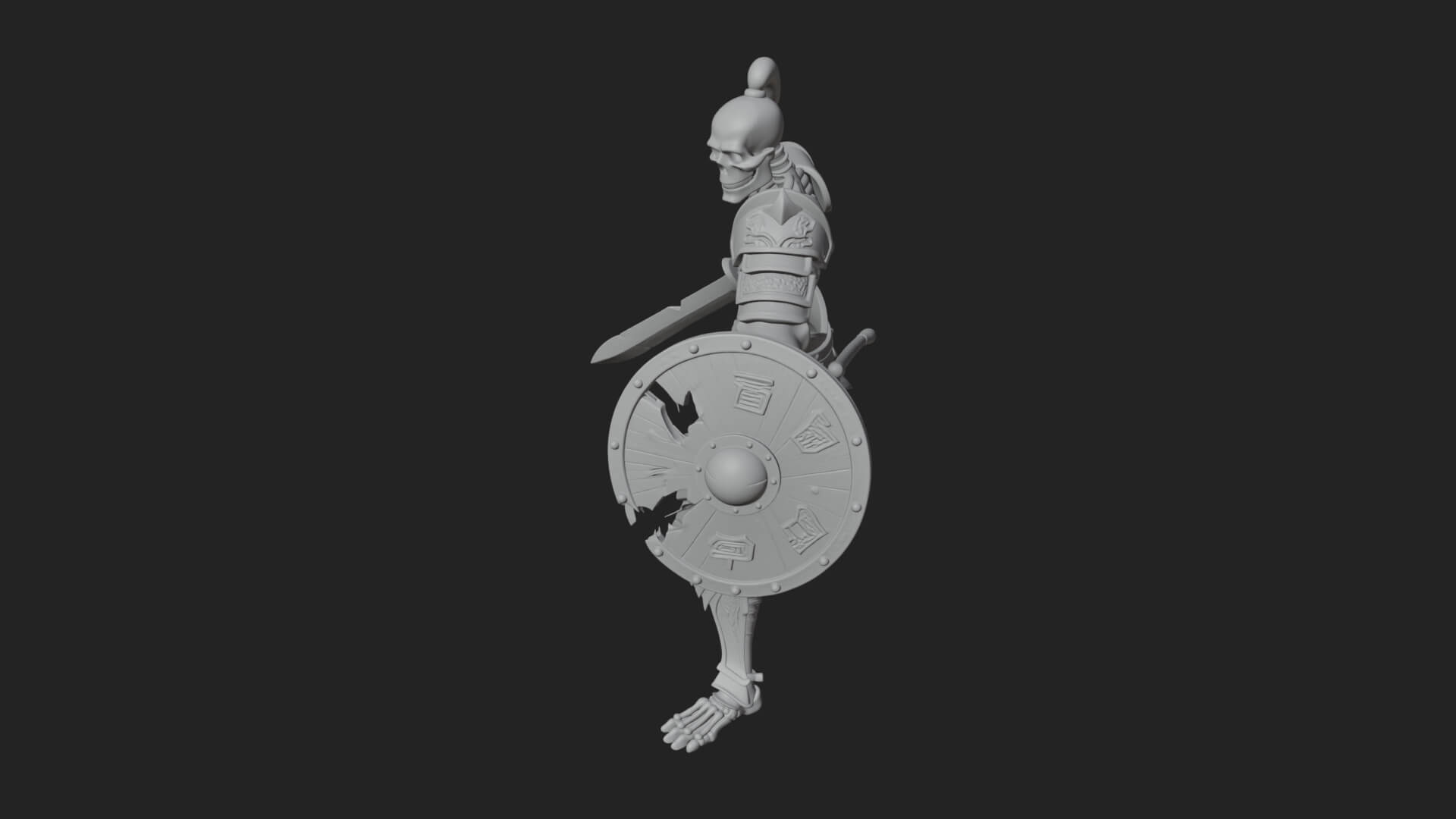 Skeleton Warrior Statue Design 20 3D Print Model 3D Model