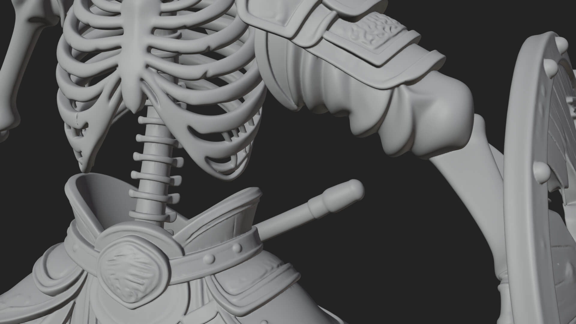 Skeleton Warrior Statue Design 20 3D Print Model 3D Model