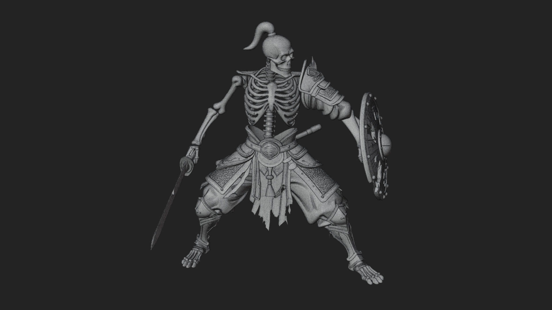 Skeleton Warrior Statue Design 20 3D Print Model 3D Model