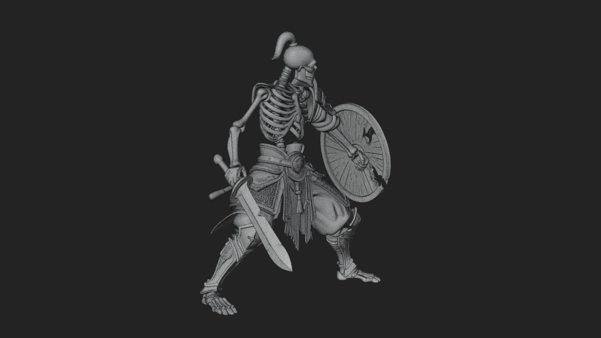 Skeleton Warrior Statue Design 20 3D Print Model 3D Model