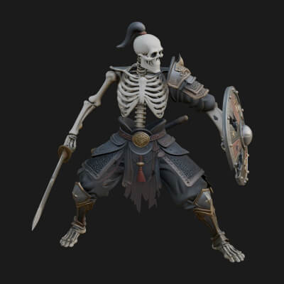 Skeleton Warrior Statue Design 20 3D Print Model