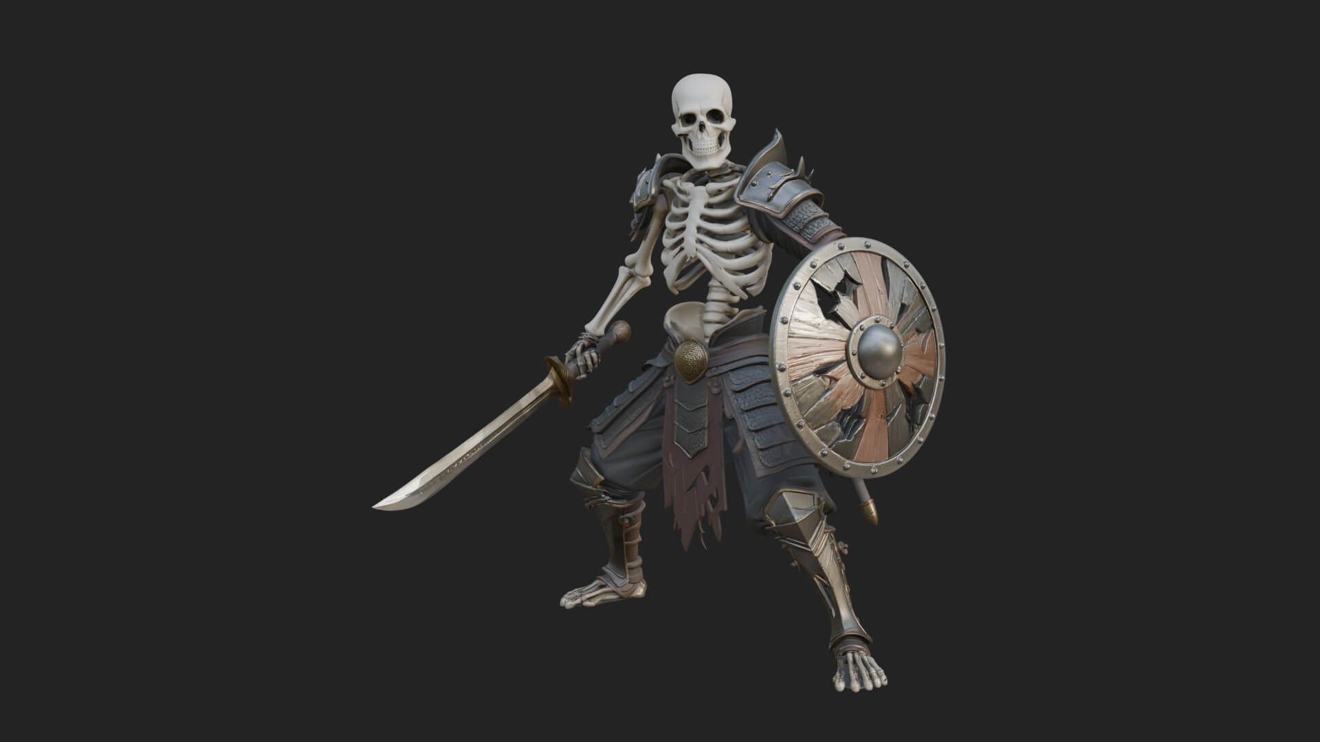 Skeleton Warrior Statue Design 22 3D Print Model 3D Model