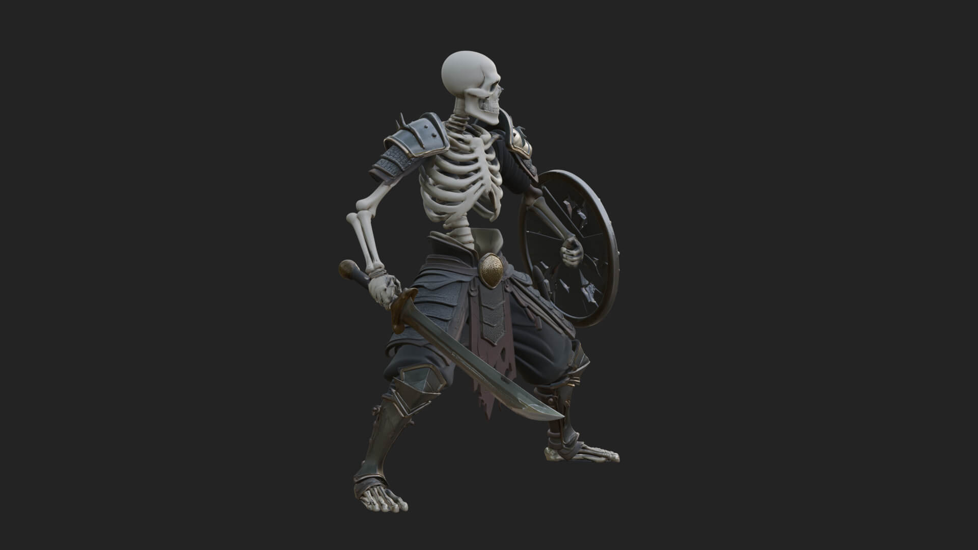 Skeleton Warrior Statue Design 22 3D Print Model 3D Model