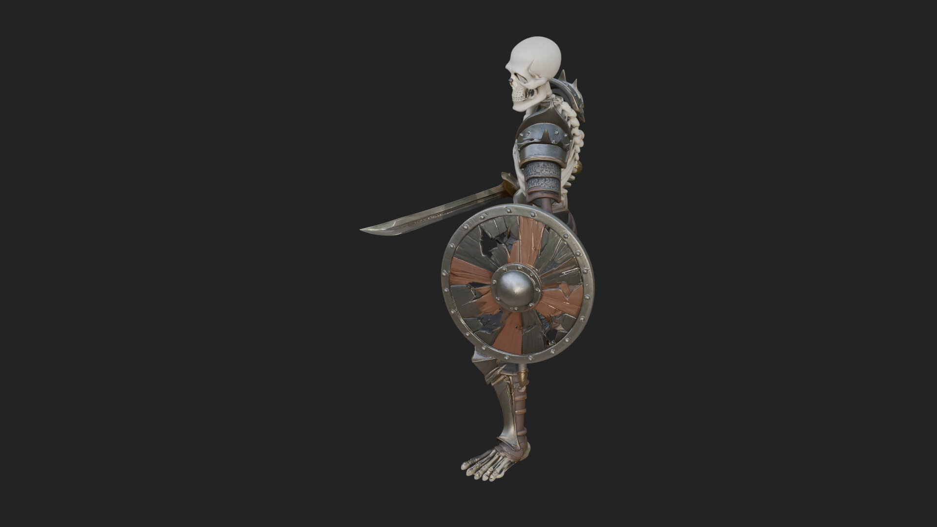 Skeleton Warrior Statue Design 22 3D Print Model 3D Model