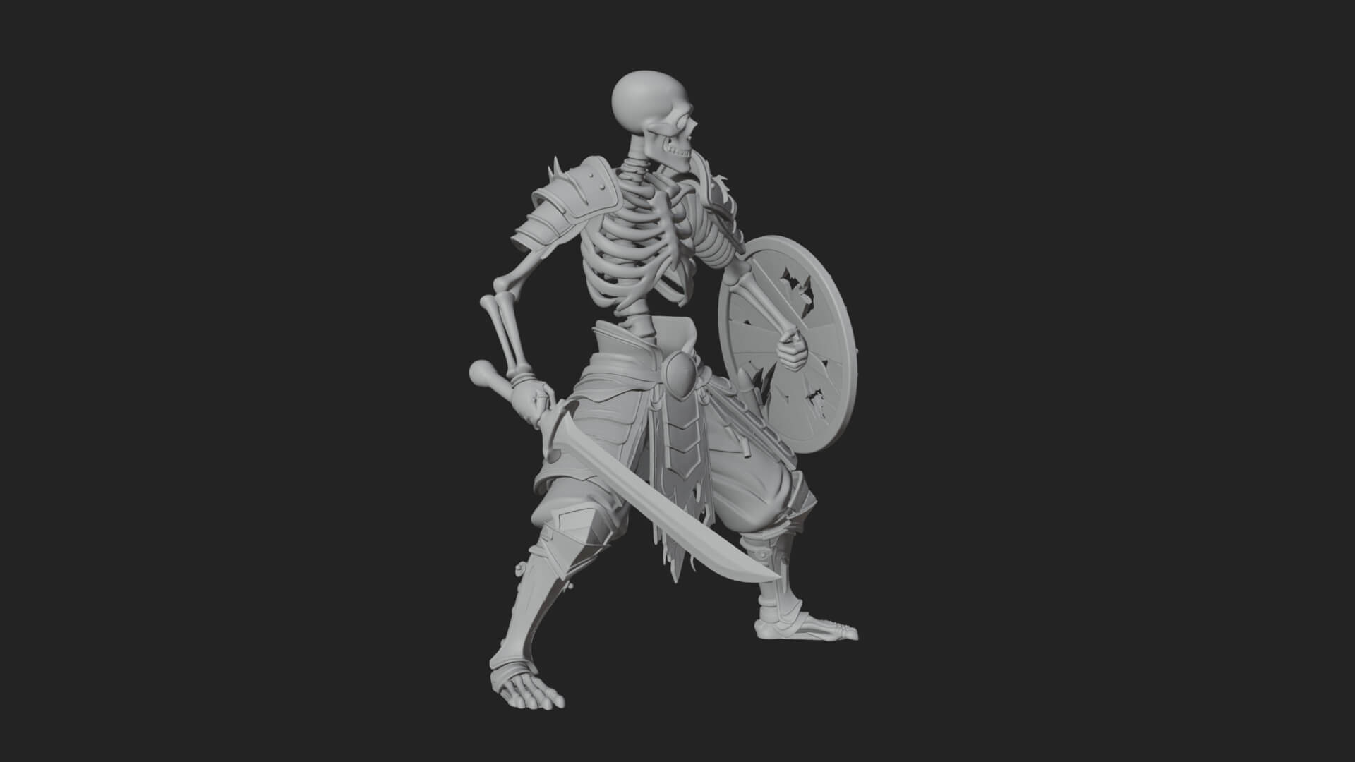 Skeleton Warrior Statue Design 22 3D Print Model 3D Model
