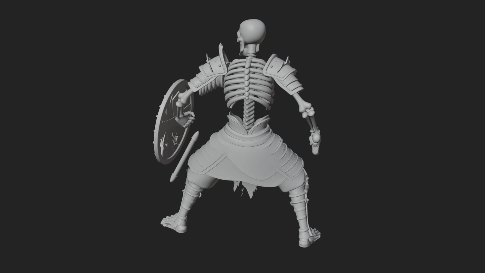 Skeleton Warrior Statue Design 22 3D Print Model 3D Model