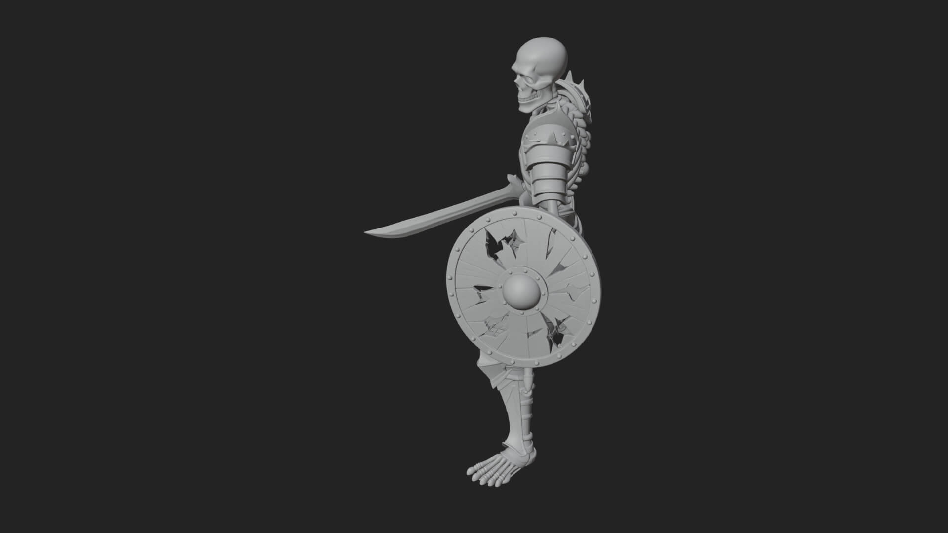 Skeleton Warrior Statue Design 22 3D Print Model 3D Model
