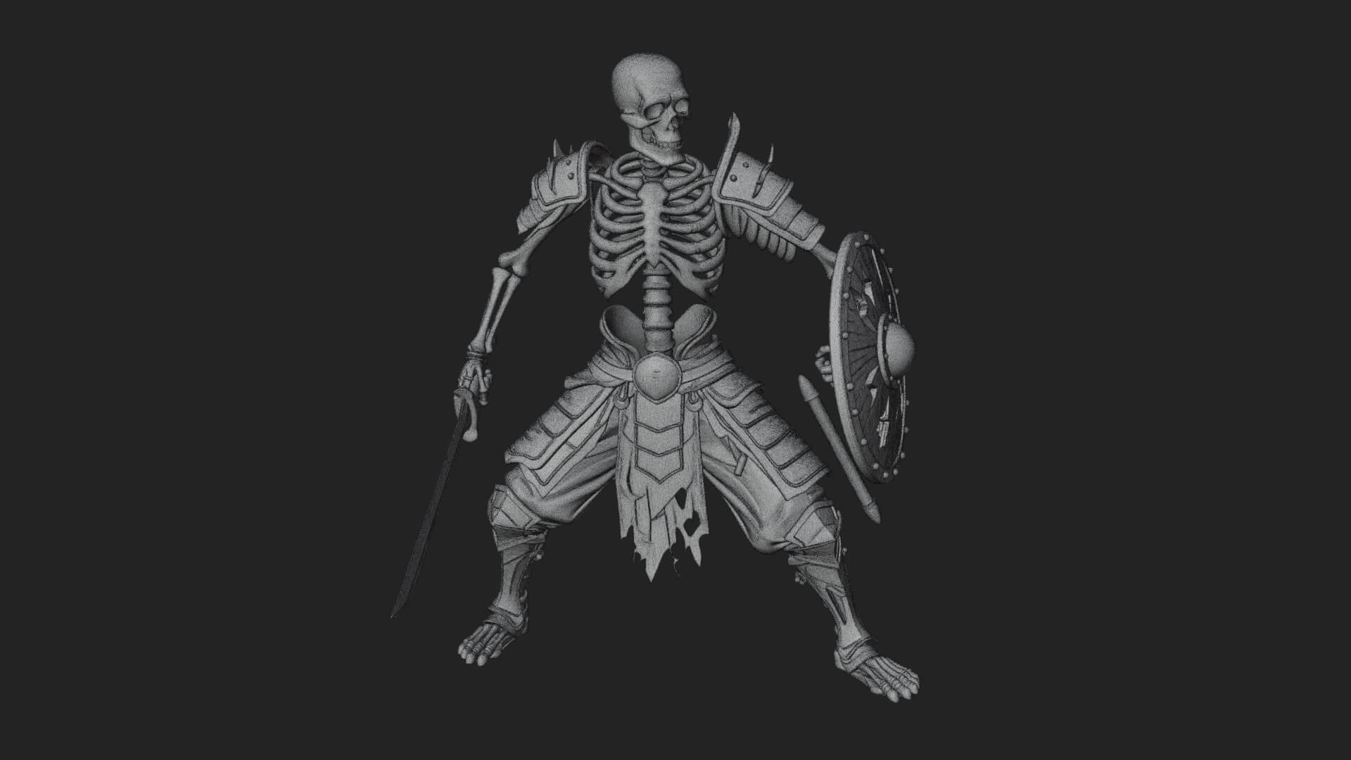 Skeleton Warrior Statue Design 22 3D Print Model 3D Model