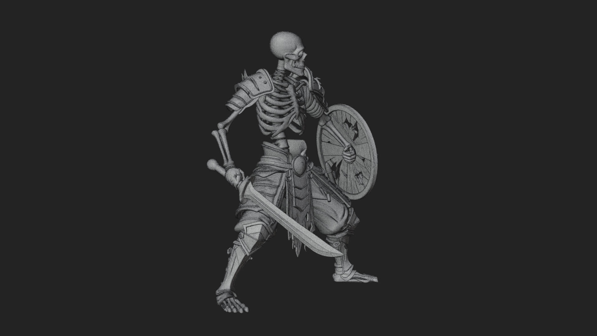 Skeleton Warrior Statue Design 22 3D Print Model 3D Model