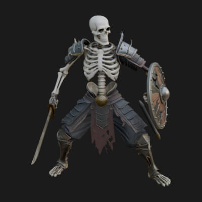 Skeleton Warrior Statue Design 22 3D Print Model