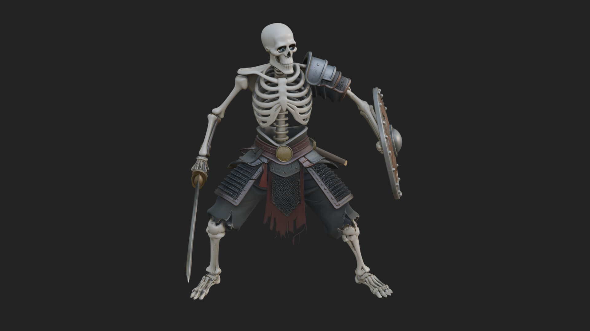 Skeleton Warrior Statue Design 23 3D Print Model 3D Model