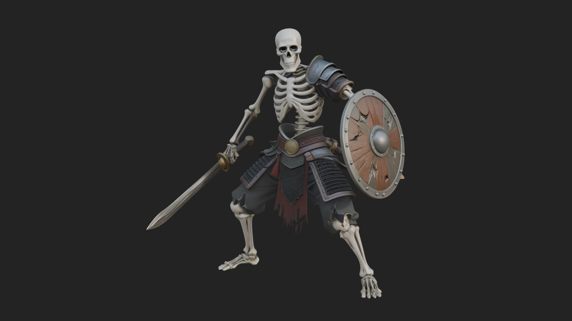 Skeleton Warrior Statue Design 23 3D Print Model 3D Model