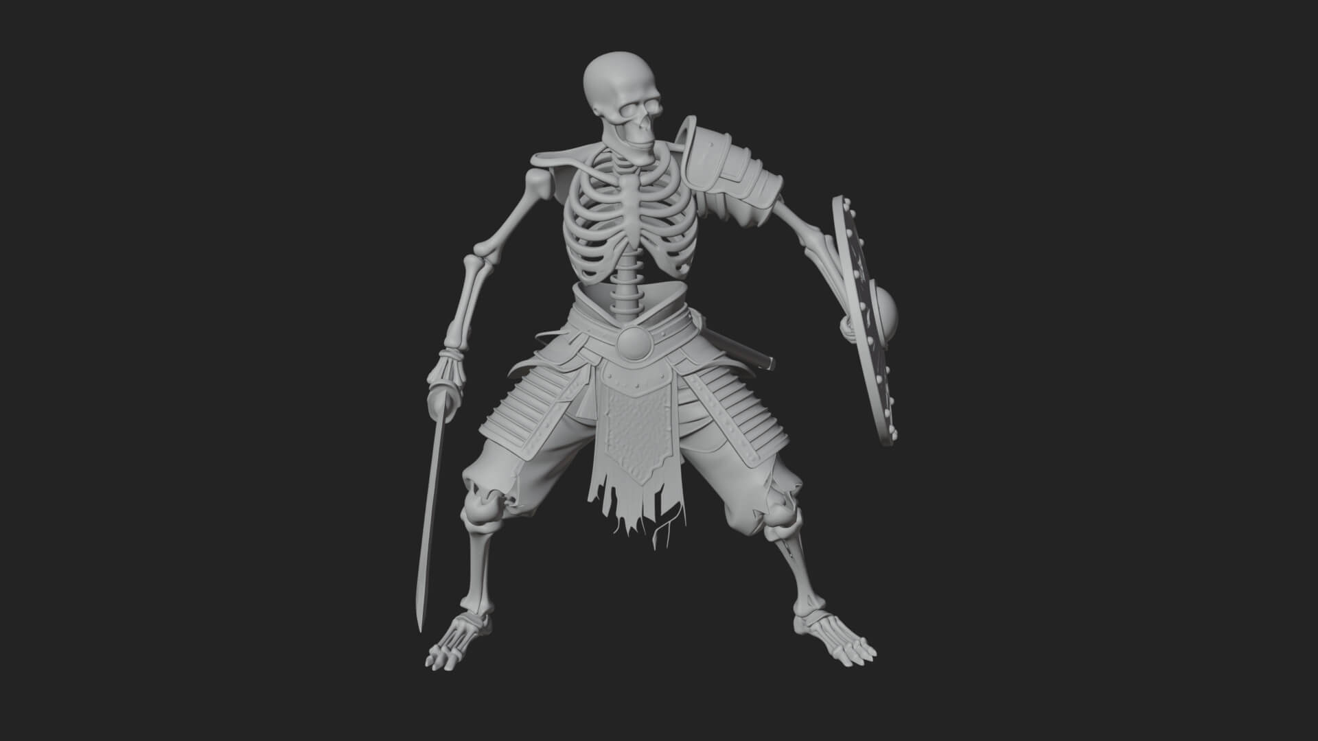 Skeleton Warrior Statue Design 23 3D Print Model 3D Model