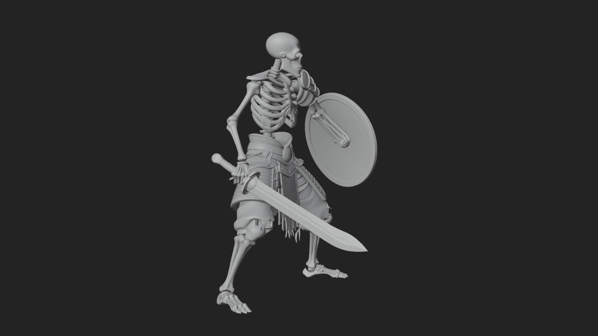 Skeleton Warrior Statue Design 23 3D Print Model 3D Model
