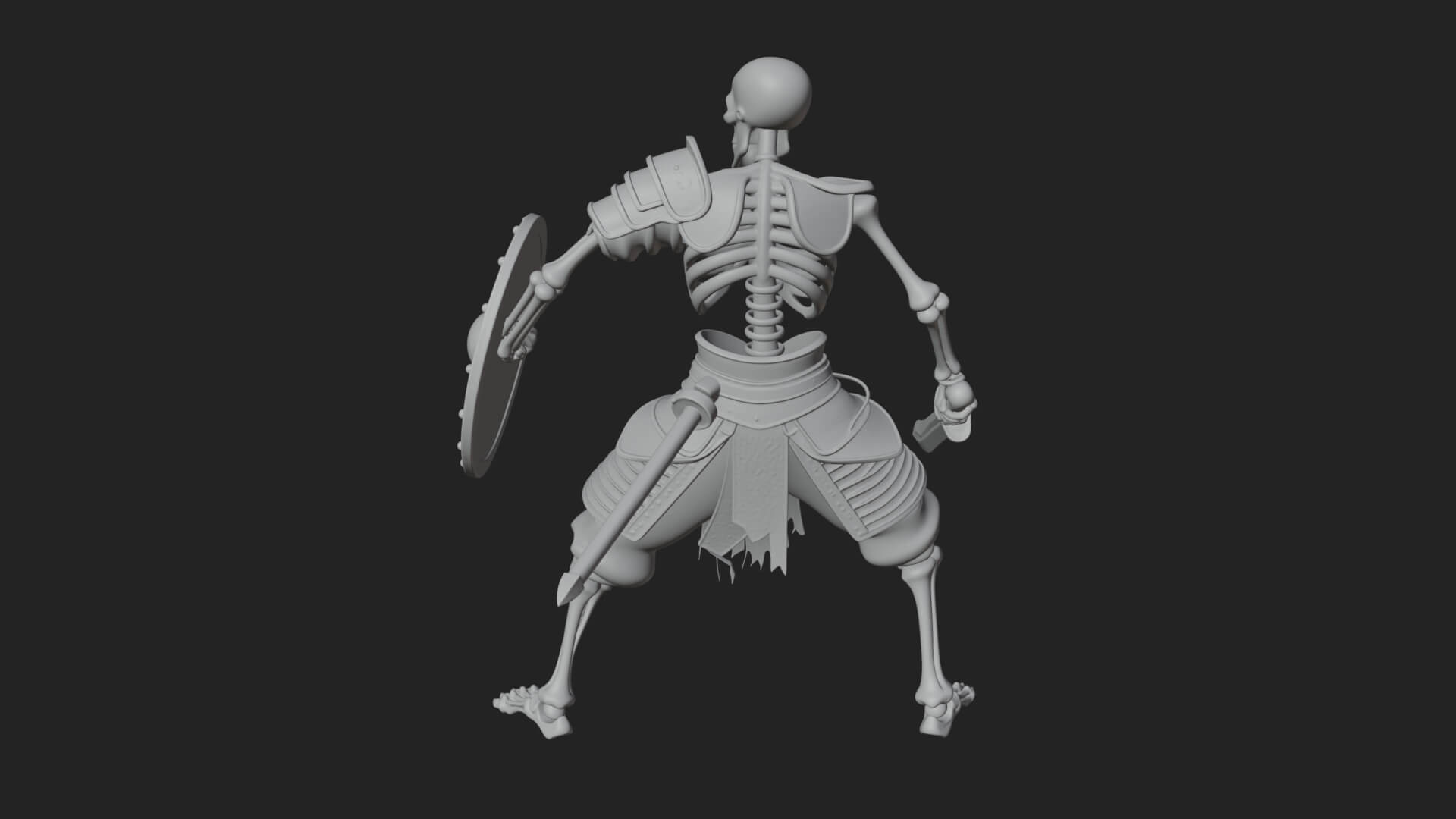 Skeleton Warrior Statue Design 23 3D Print Model 3D Model