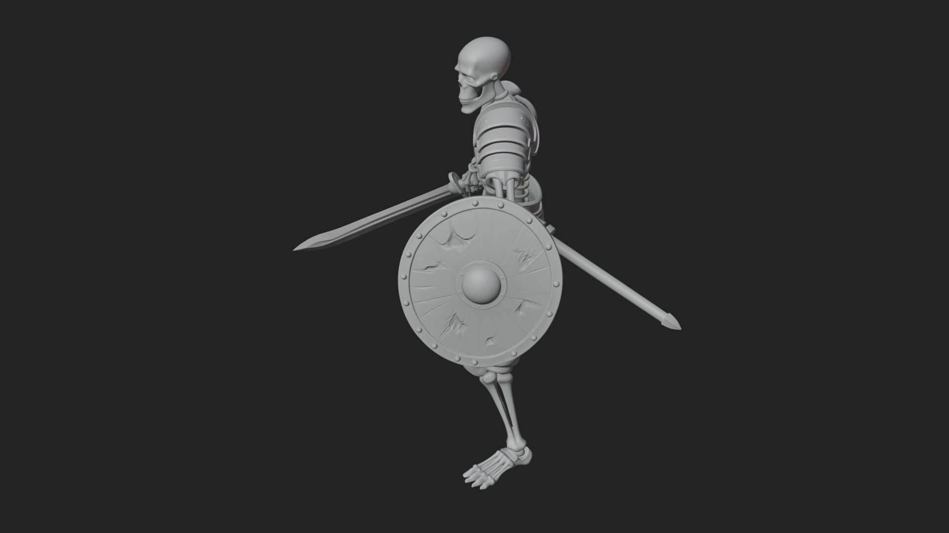 Skeleton Warrior Statue Design 23 3D Print Model 3D Model