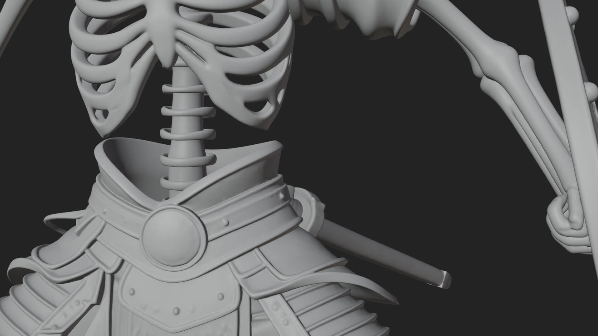 Skeleton Warrior Statue Design 23 3D Print Model 3D Model
