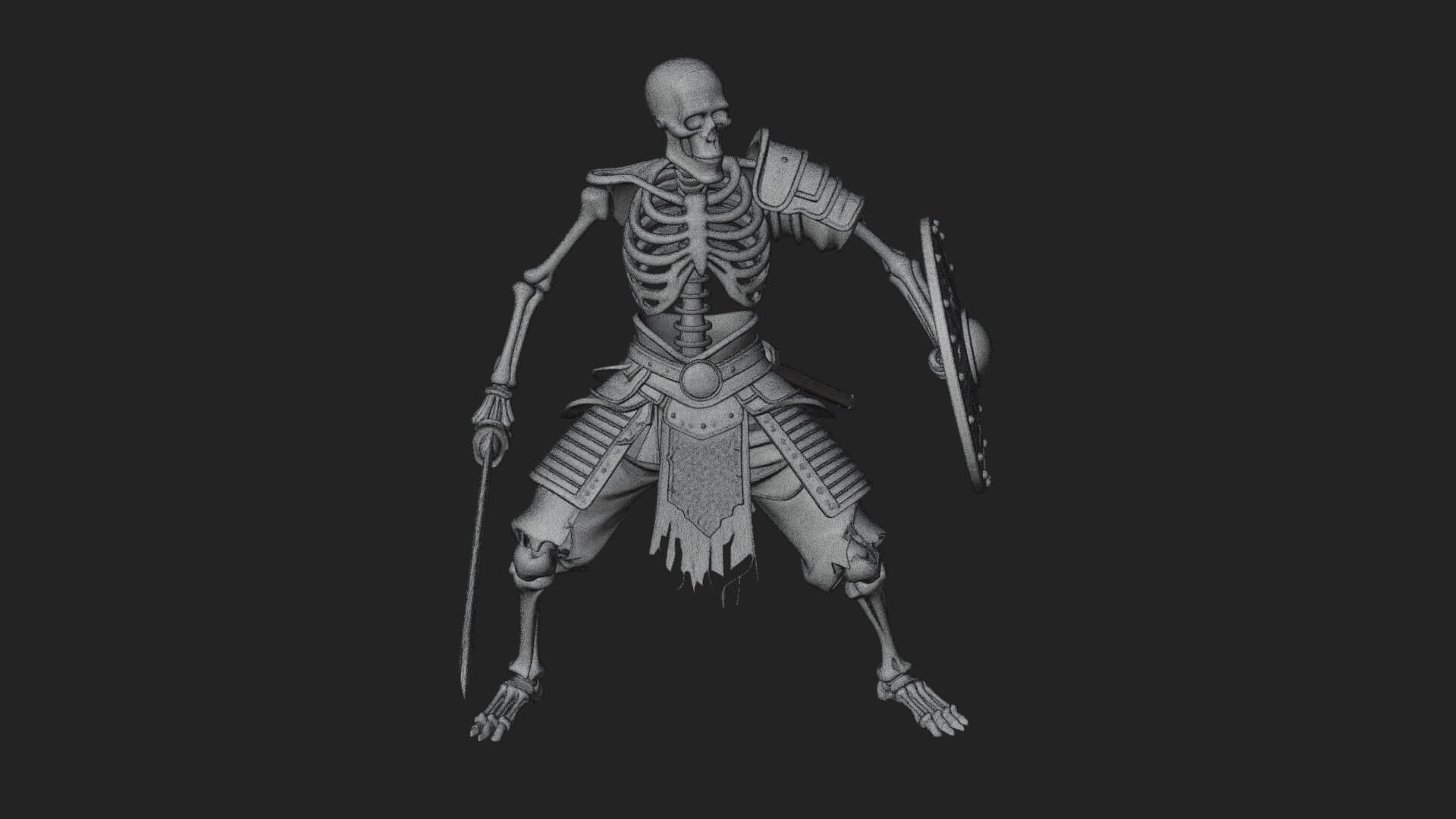 Skeleton Warrior Statue Design 23 3D Print Model 3D Model