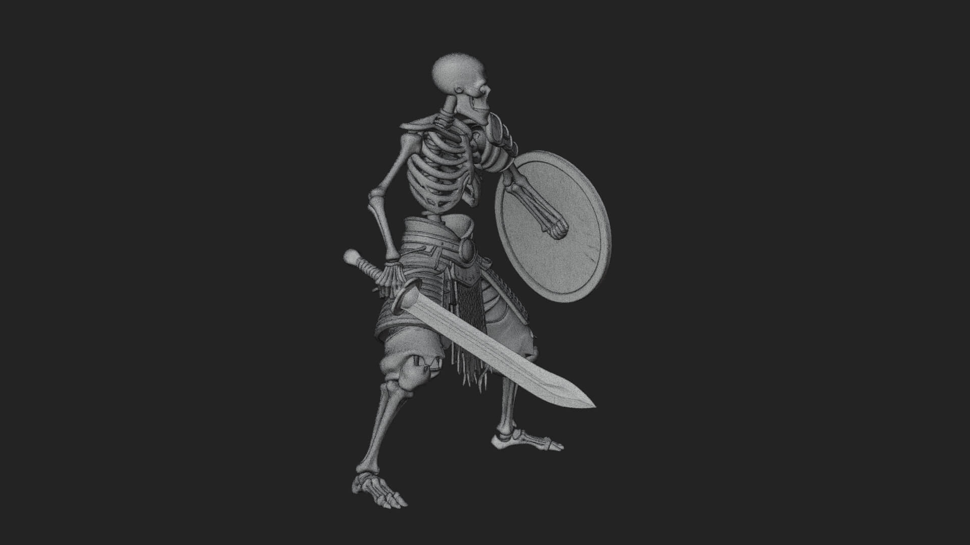 Skeleton Warrior Statue Design 23 3D Print Model 3D Model