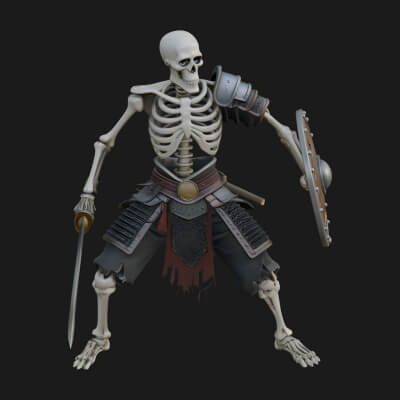 Skeleton Warrior Statue Design 23 3D Print Model