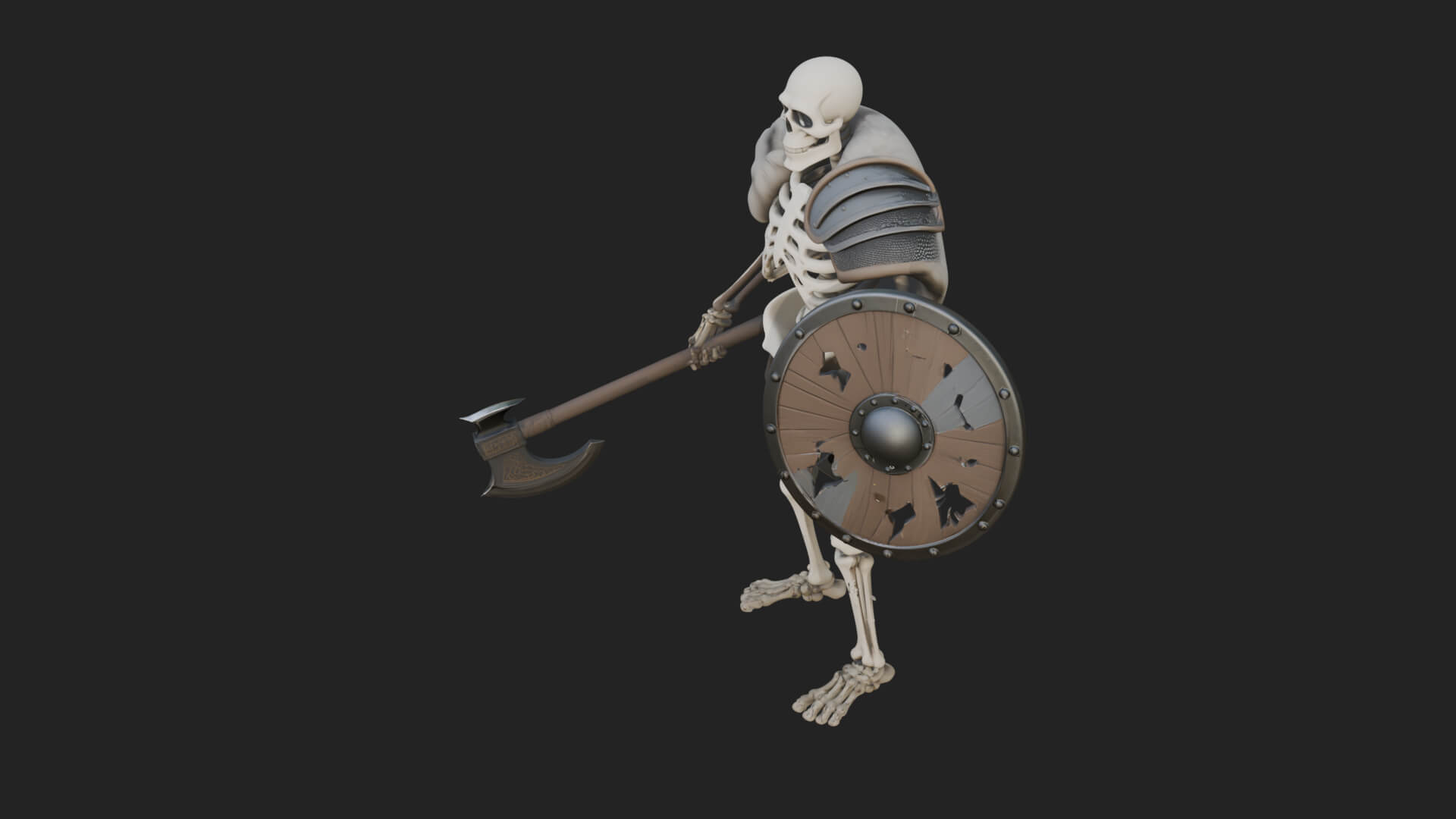 Skeleton Warrior Statue Design 9 3D Print Model 3D Model
