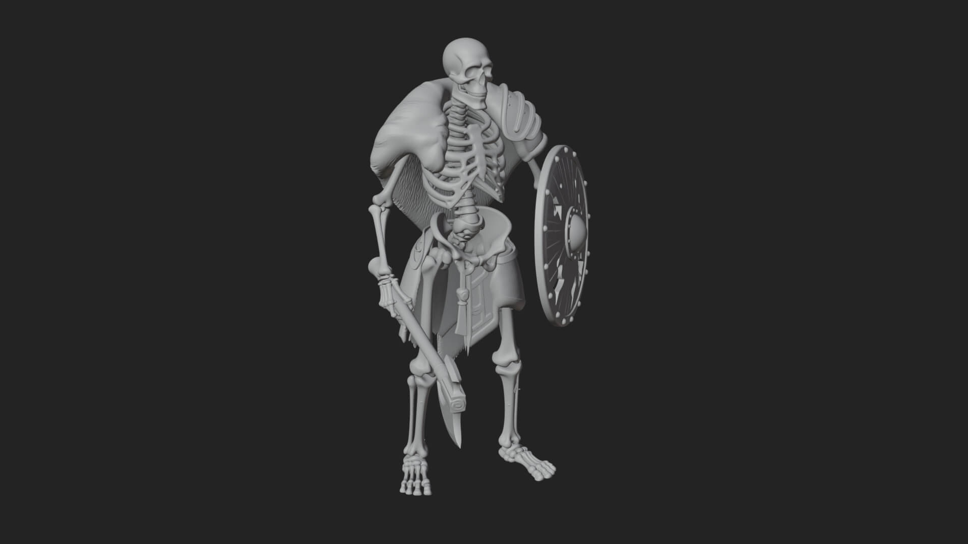 Skeleton Warrior Statue Design 9 3D Print Model 3D Model